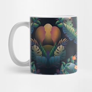 Moody Tropical Leaves Mug